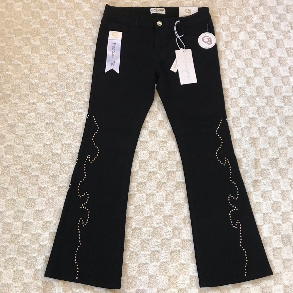 Bootcut Western Rhinestone Black Jeans